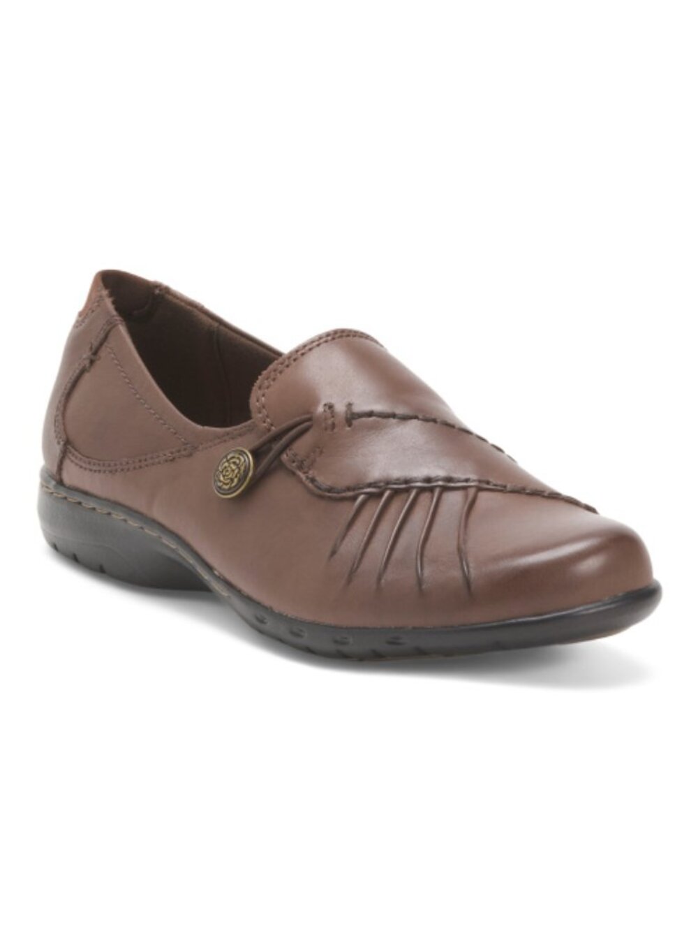 Cobb Hill Rockport Paulette Brown Leather Comfort Loafers 8 W NEW Made in India